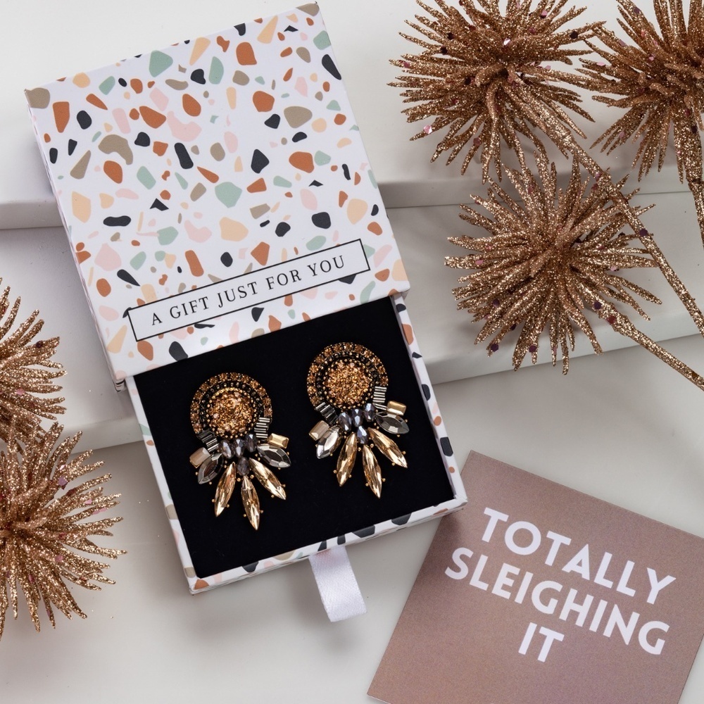 Statement Crystal Drop Earrings – NWT – Gift Box Included